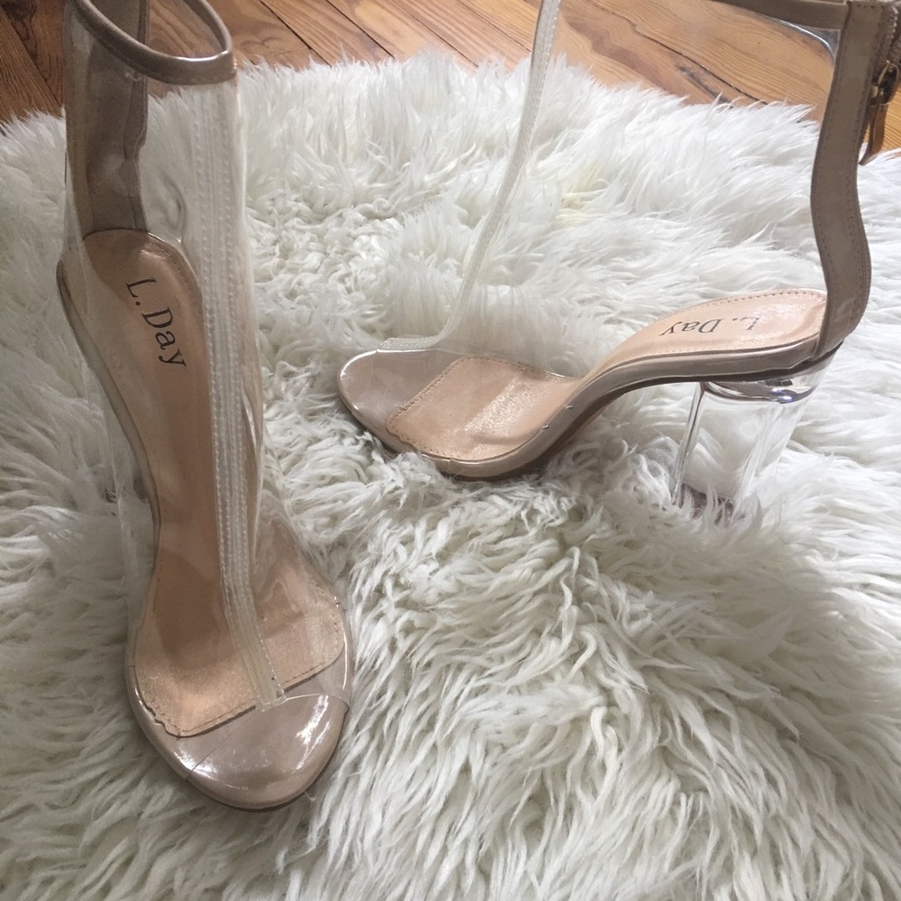 Clear Ankle Booties Block Heel